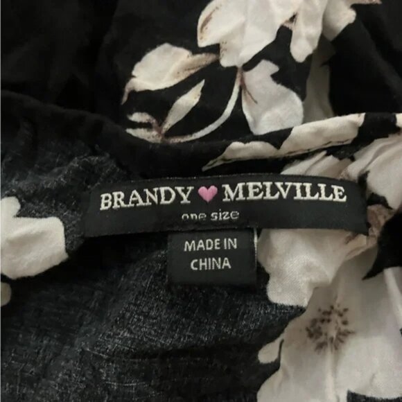 Black & white Brandy Melville floral Sleeveless Mini dress One Size - Picture 4 of 4